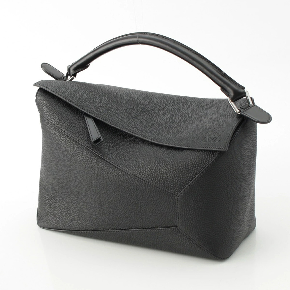 Loewe Supple Handbag Bag Grain Black Calf Shoulder Puzzle Black